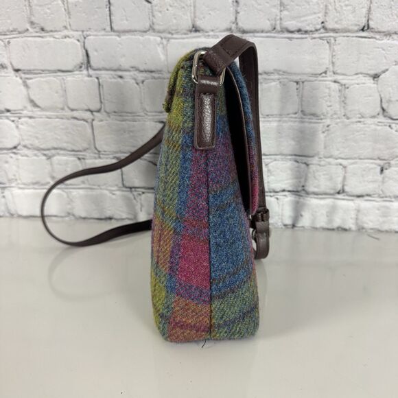 Glen Appin of Scotland Harris Tweed Torridon Wool Multi Plaid Shoulder Bag NWOT - Picture 6 of 14